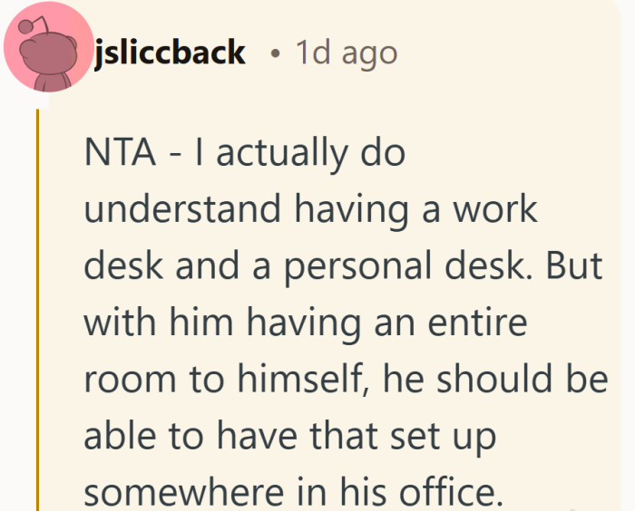 Understanding the need for separation does not mean agreeing to take over a second room.