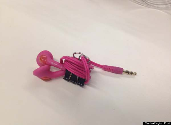 Binder clips are also ideal for your wired earphones.