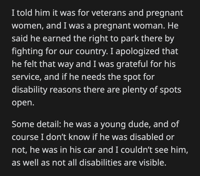 However, her sister asked OP not to worry as she did nothing wrong