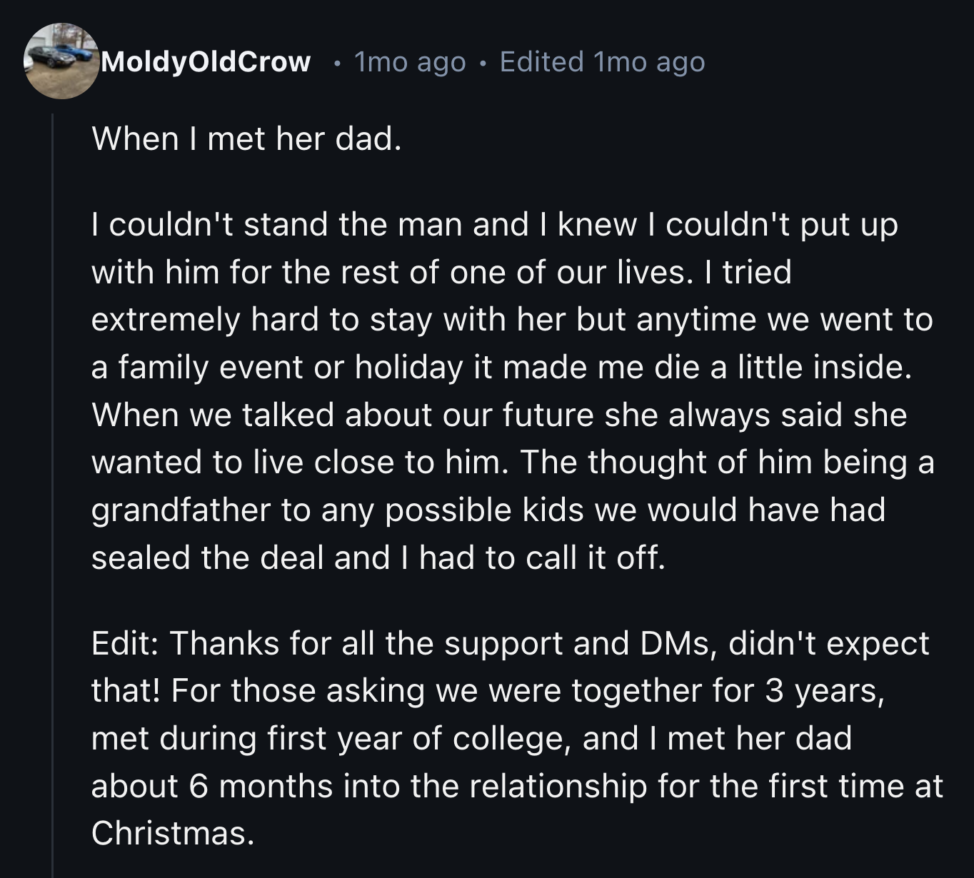 9. No monster-in-law for this commenter.