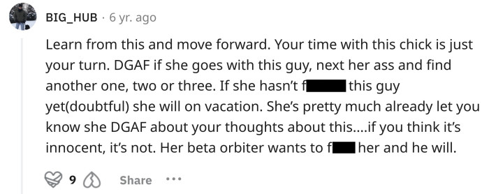 Just keep moving forward, OP.