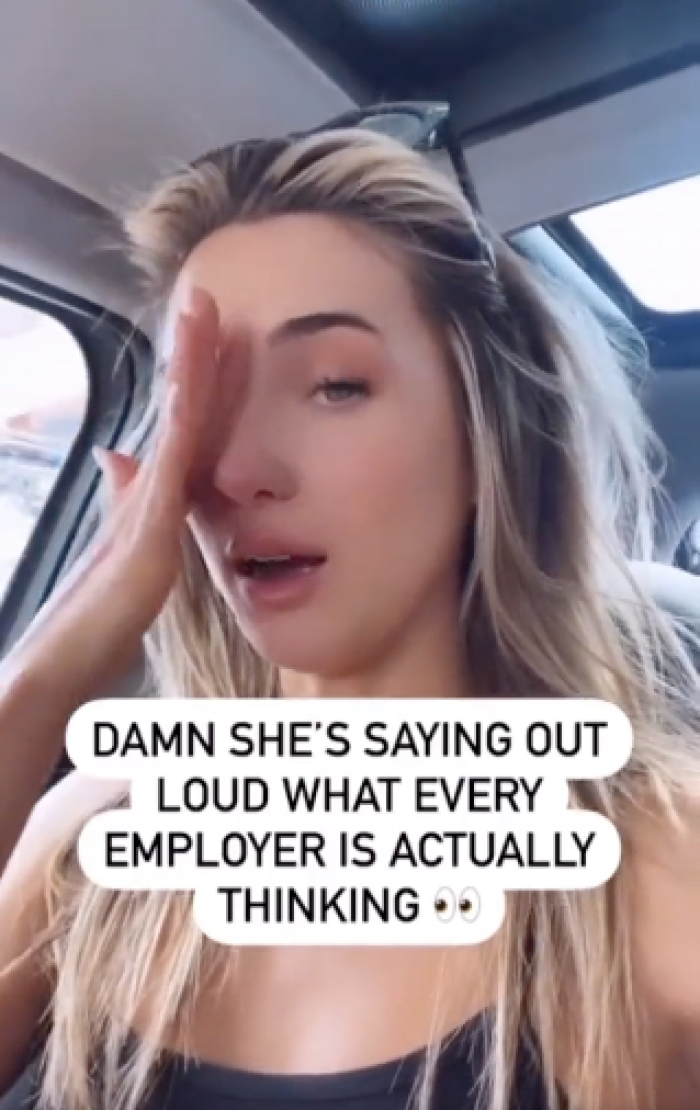In the video, the woman recounts an interview she recently had with an extremely impolite HR manager.