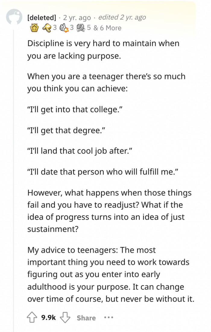 #5 Discipline and purpose.