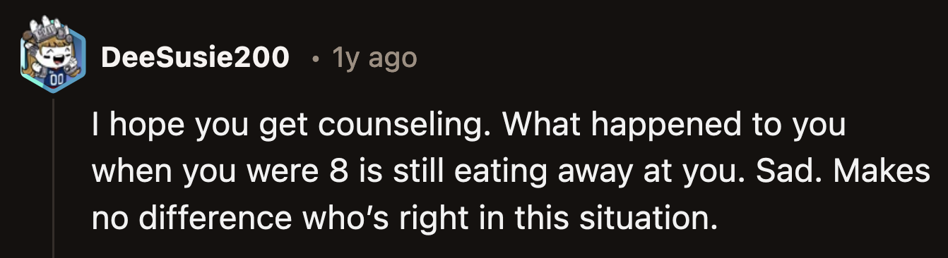 It seems her no-contact policy was not enough for OP to overcome what had happened if it is still weighing on her this much.