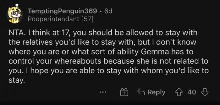 Gemma is overstepping her boundaries.