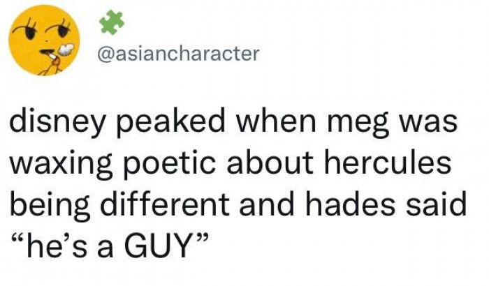 8. All guys are the same, Hades thinks, and now all men are angry at what Hades believes.