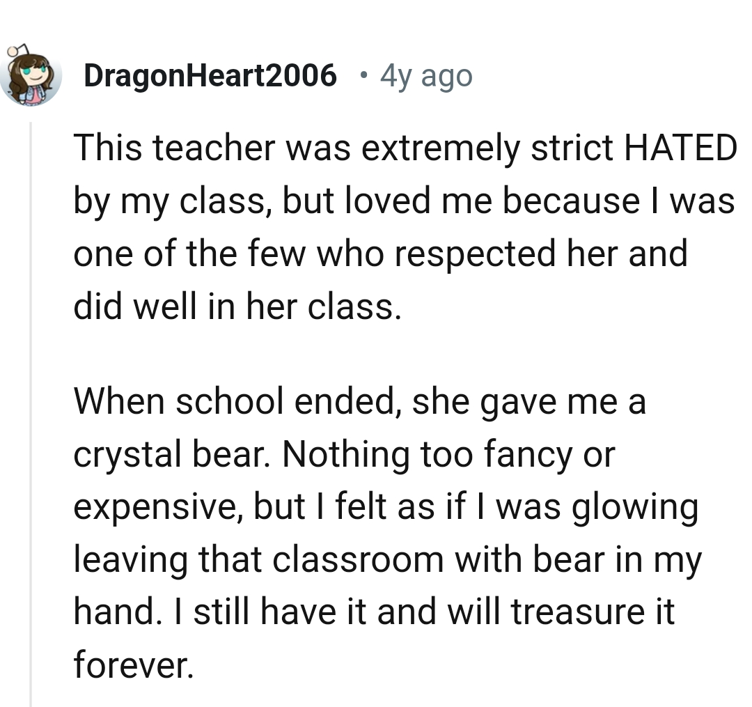 19. Being given a crystal bear