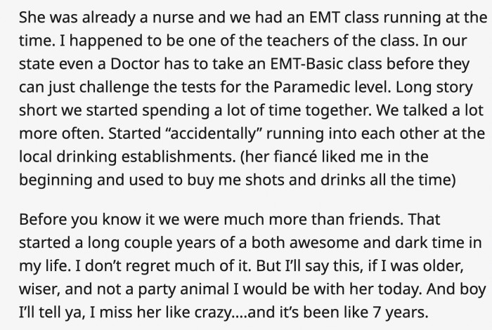 It's good that you seem to have made peace and all that but it was still an affair