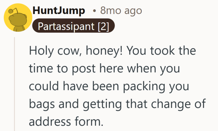 The tone is half concern, half alarm bell. When advice shifts from talking it out to packing bags, people are clearly reading between the lines.