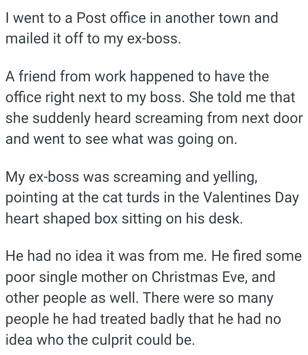 OP's friend told her that she suddenly heard screaming from next door