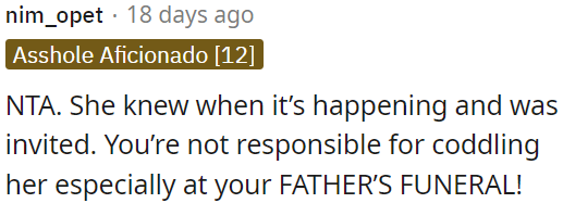 She was aware of the event and invited.