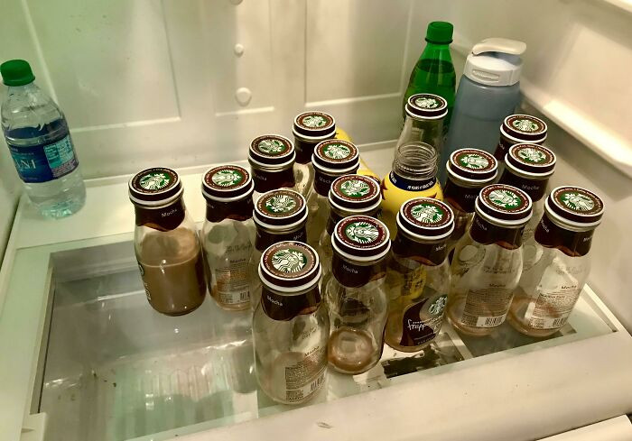 "Shared Office Fridge. They’re All Empty Except That Half-Full One On The Left"