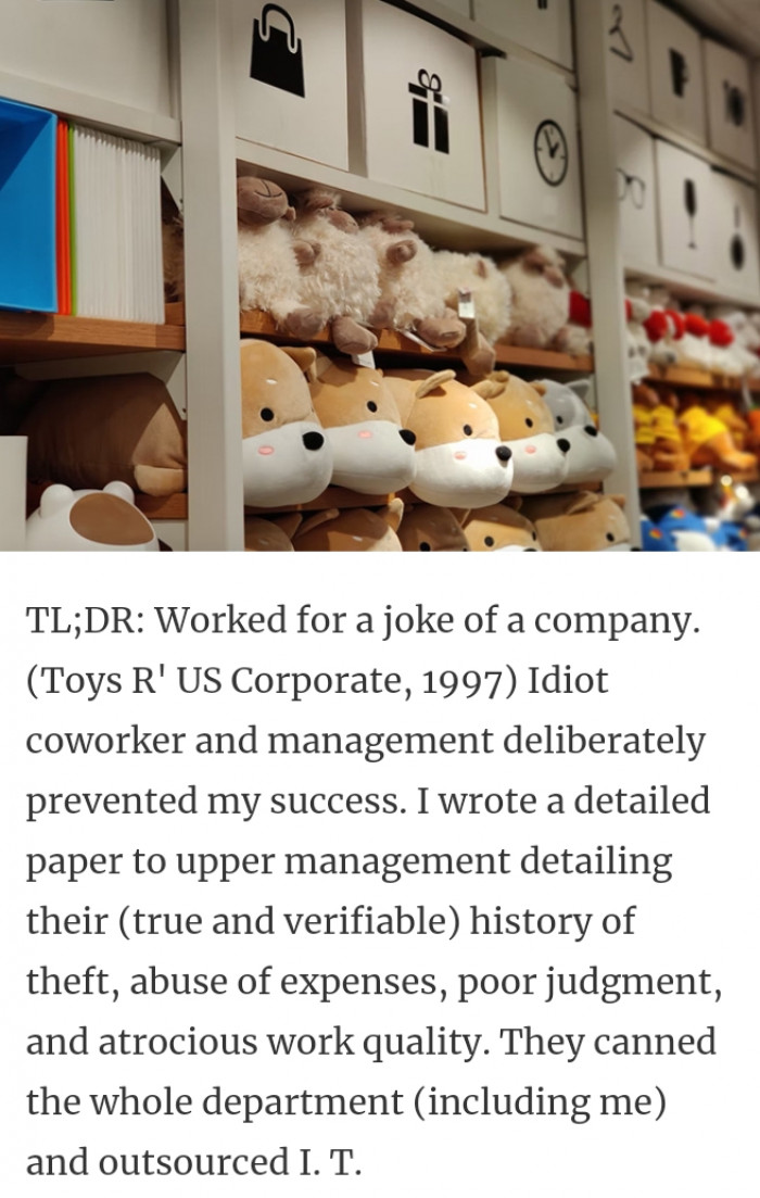 12. They canned the whole department