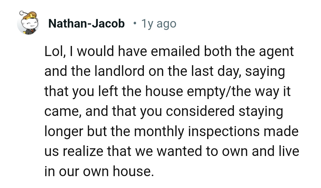 Monthly Inspections Made This Redditor Want to Live in Their Own House
