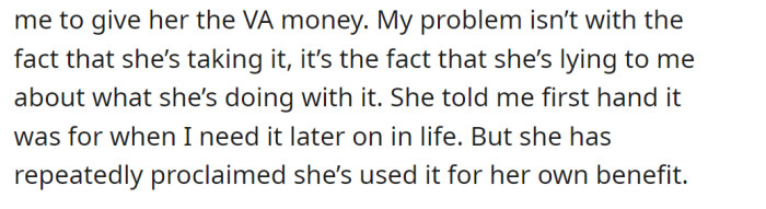 The OP explained what bothers her