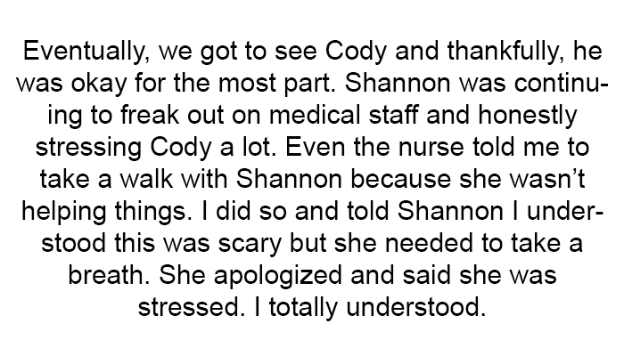 3. She apologized and said she was stressed.