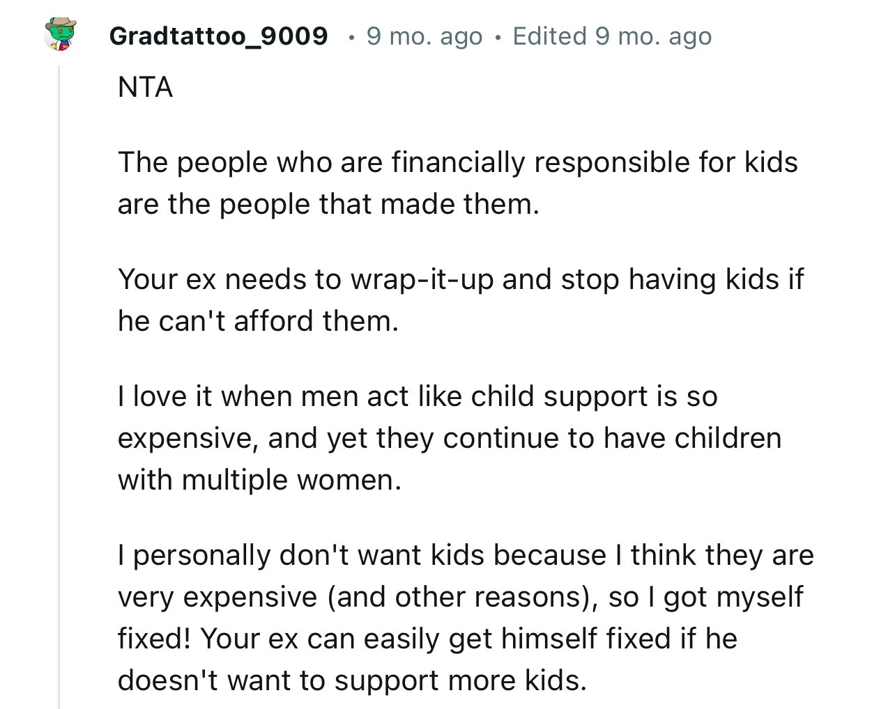 “NTA…The people who are financially responsible for kids are the people that made them.”