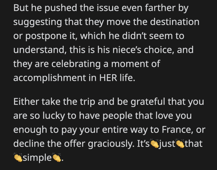 Some other relatives are more deserving of the spots OP and his wife are taking.