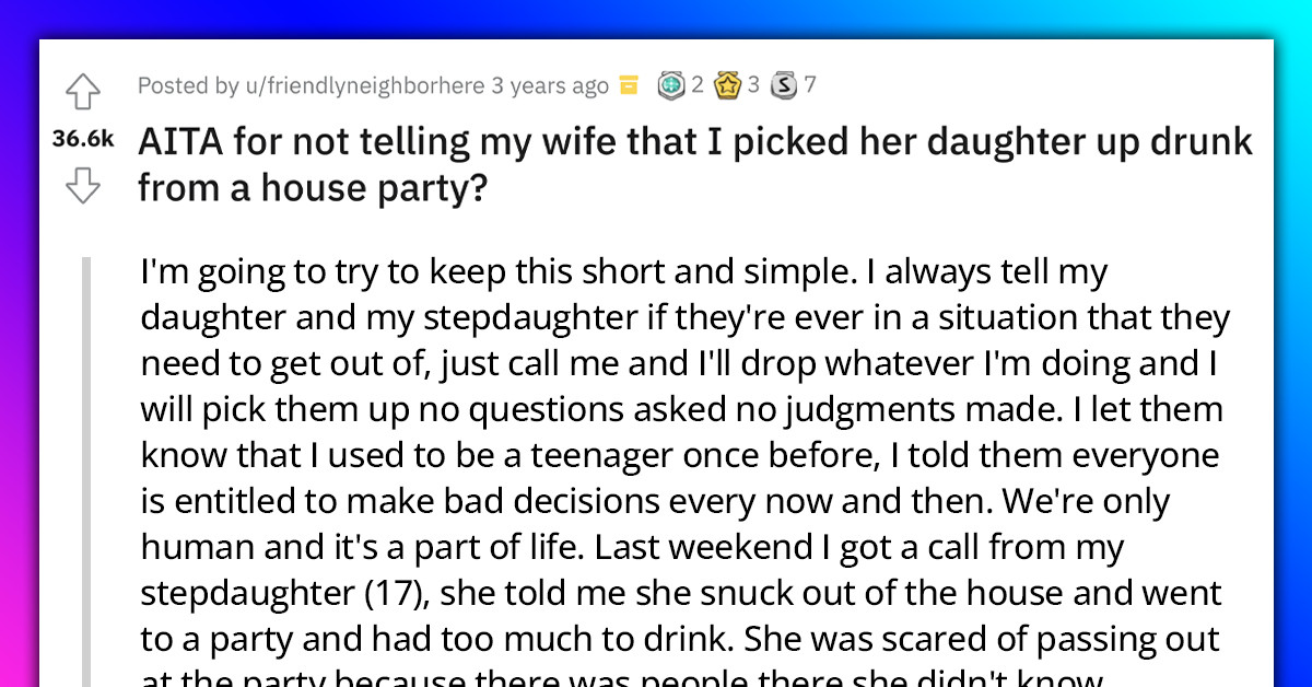 Man At Crossroads After Picking Step-Daughter Up When She Got Drunk At A Party