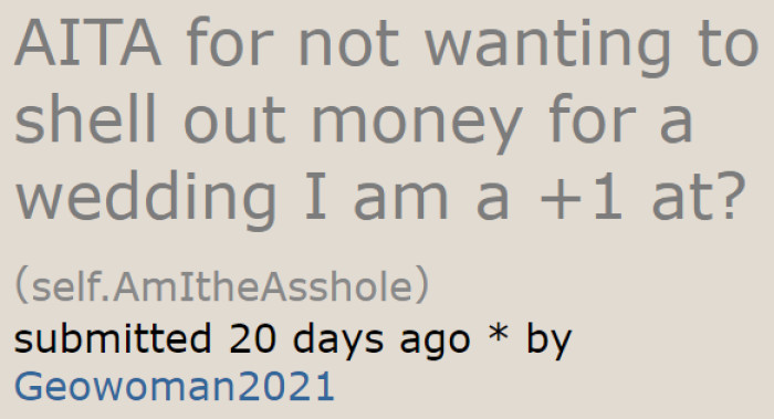 The OP, attending the wedding as a plus-one guest, is being forced to contribute $400 for the Airbnb her boyfriend's friends rented.