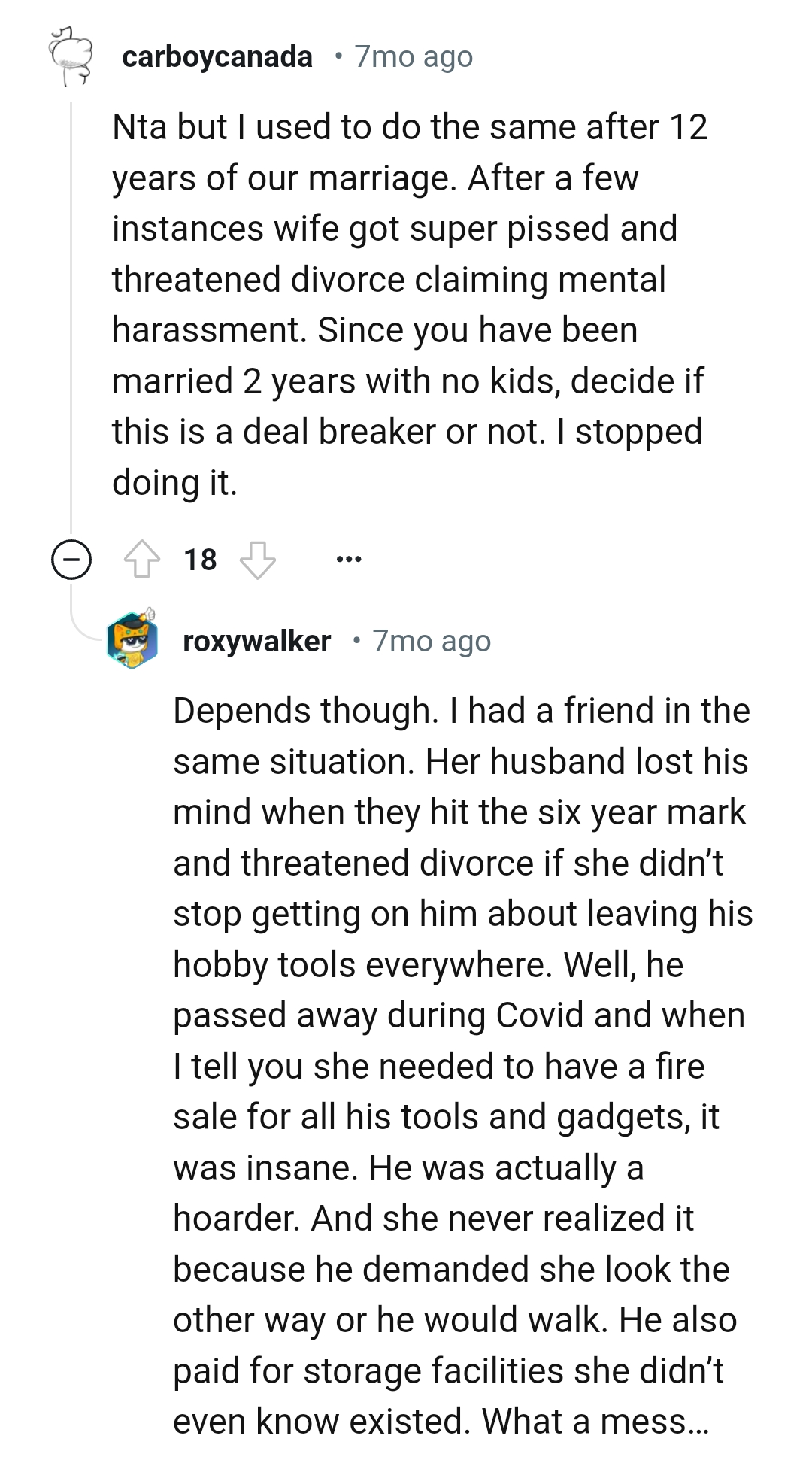 The OP has been married two years