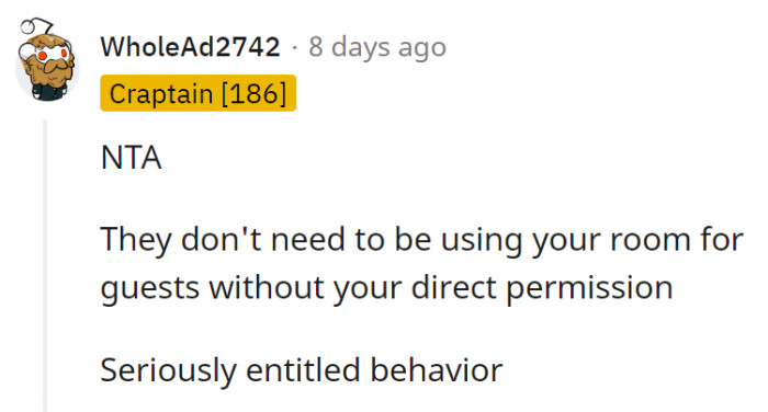 11. The flatmate probably felt like they had a right to everything in that place