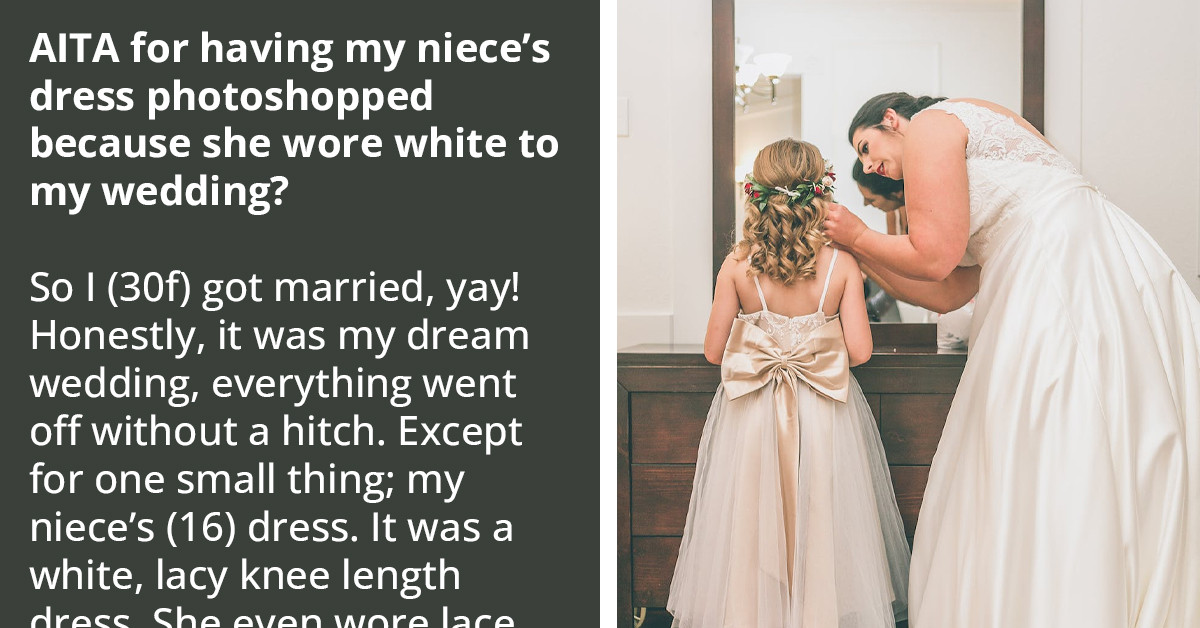Woman Photoshops The White Dress Her Niece Wore To Her Wedding, Gets Accused Of Being A Body Shamer