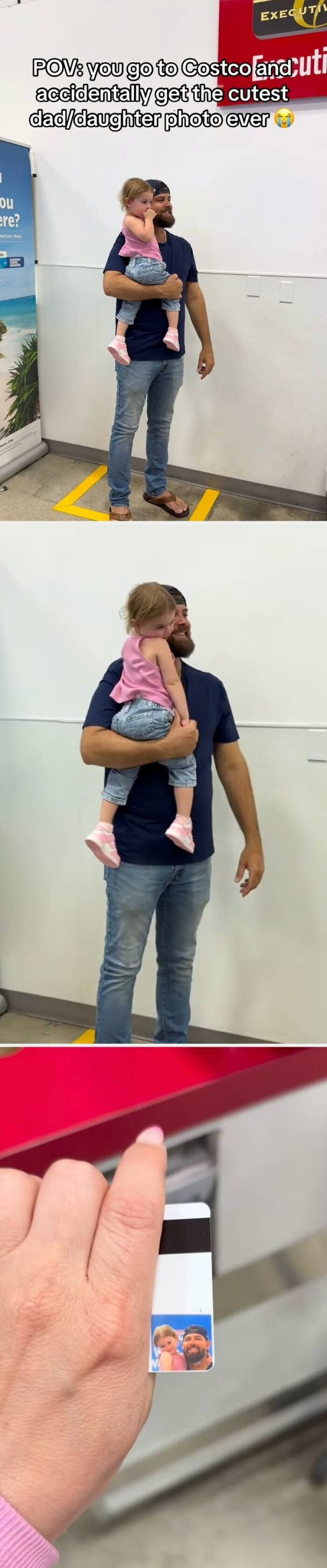 "Just A Dad And His Girl Getting Their Costco Card Pic 😭"