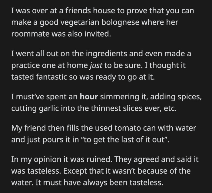His friend's roommate laughed as he apologized for just taking over