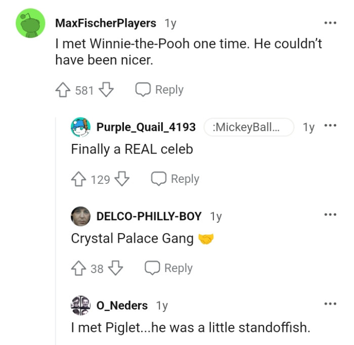 3. This Redditor says they met Winnie the Pooh