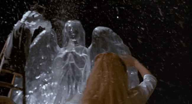 14. When Edward makes an ice sculpture for Kim in Edward Scissorhands (1990).