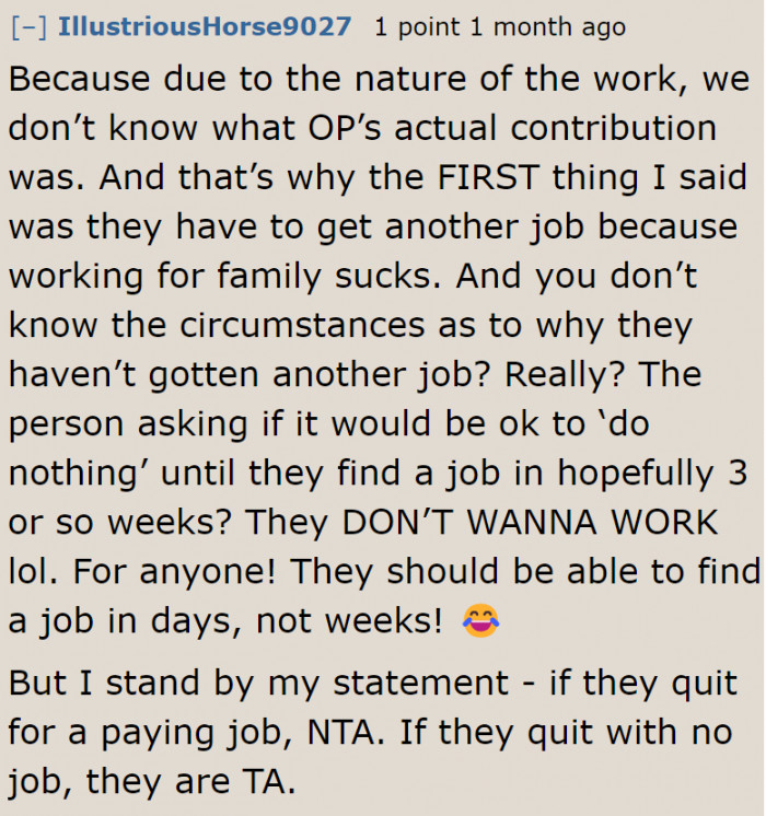 Doing nothing for three weeks doesn't sit well with this Redditor.