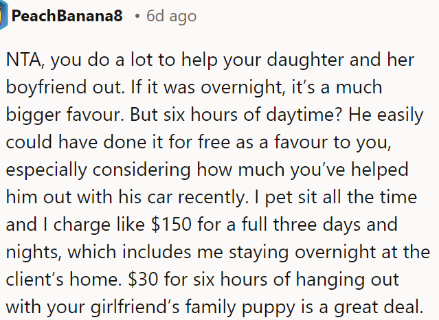 It is a small favor, especially given the recent help the OP has given him, and $30 is a fair rate.