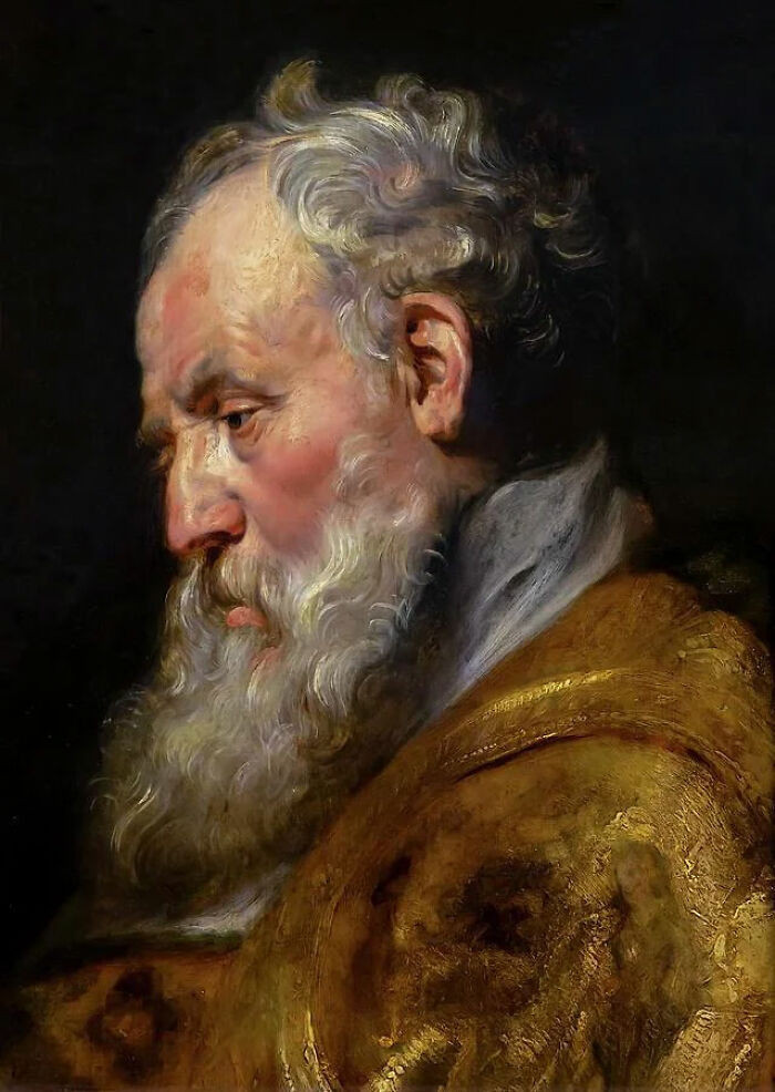 "A Study Of A Head (Saint Ambrose)" By Peter Paul Rubens, Painted Around 1618