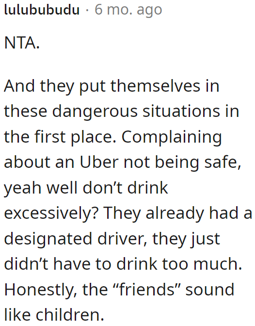 The OP's Rule for Giving Them a Lift Was Simple; Why Is the Best Friend Complaining?