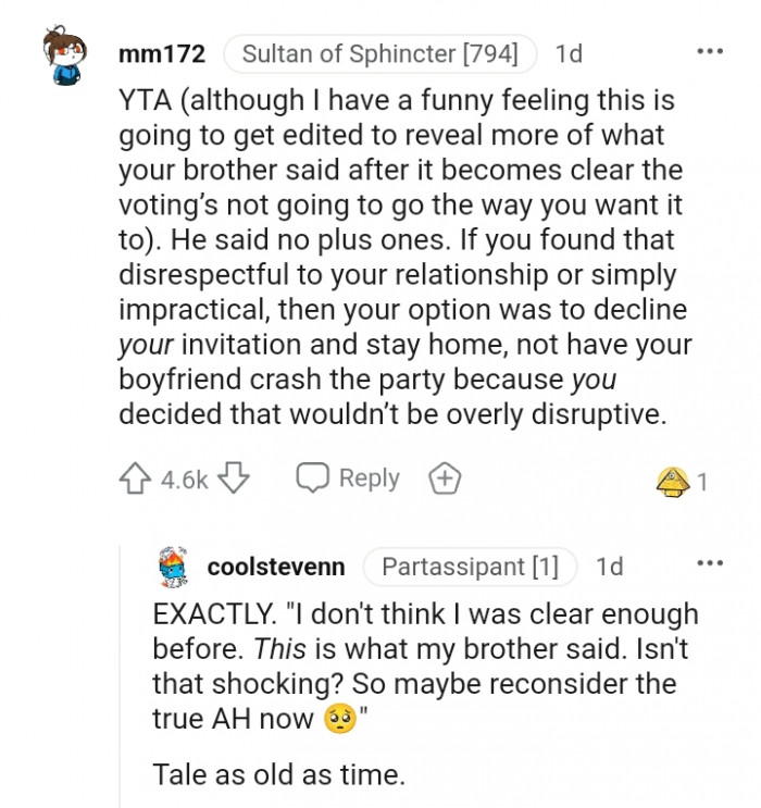 Your option was to decline the invitation