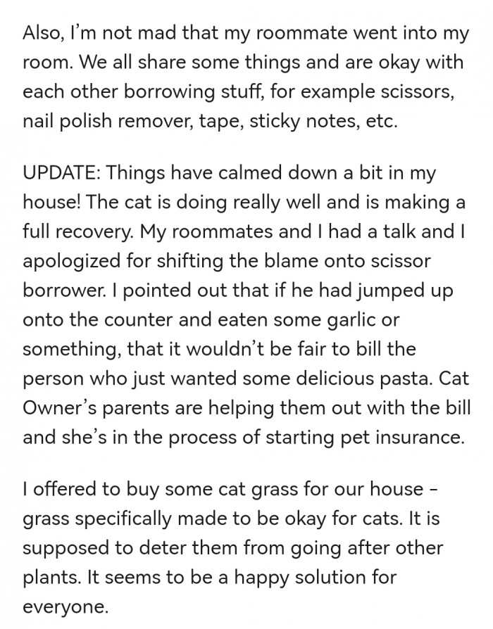 3. Fortunately, things are going well after the argument.