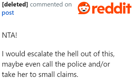 It's either the OP contacts the police or the small claims court.