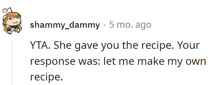 A culinary drama in one act—a dash of YTA or a pinch of innovation?