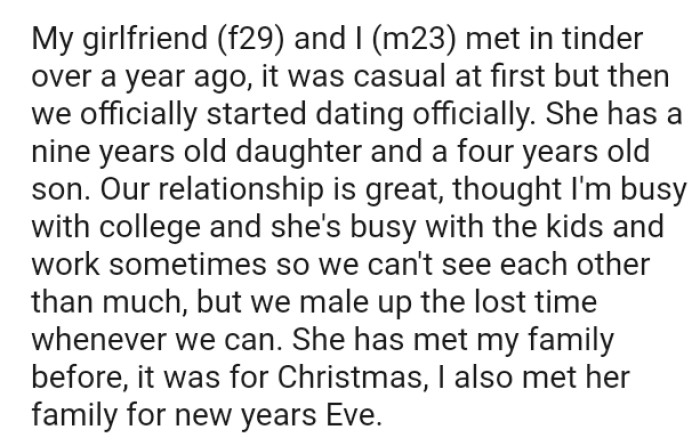 The OP is busy with college and his GF is busy with the kids and work sometimes