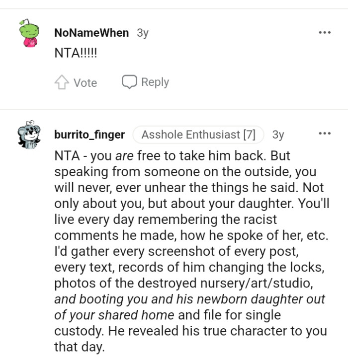 The OP is free to take him back