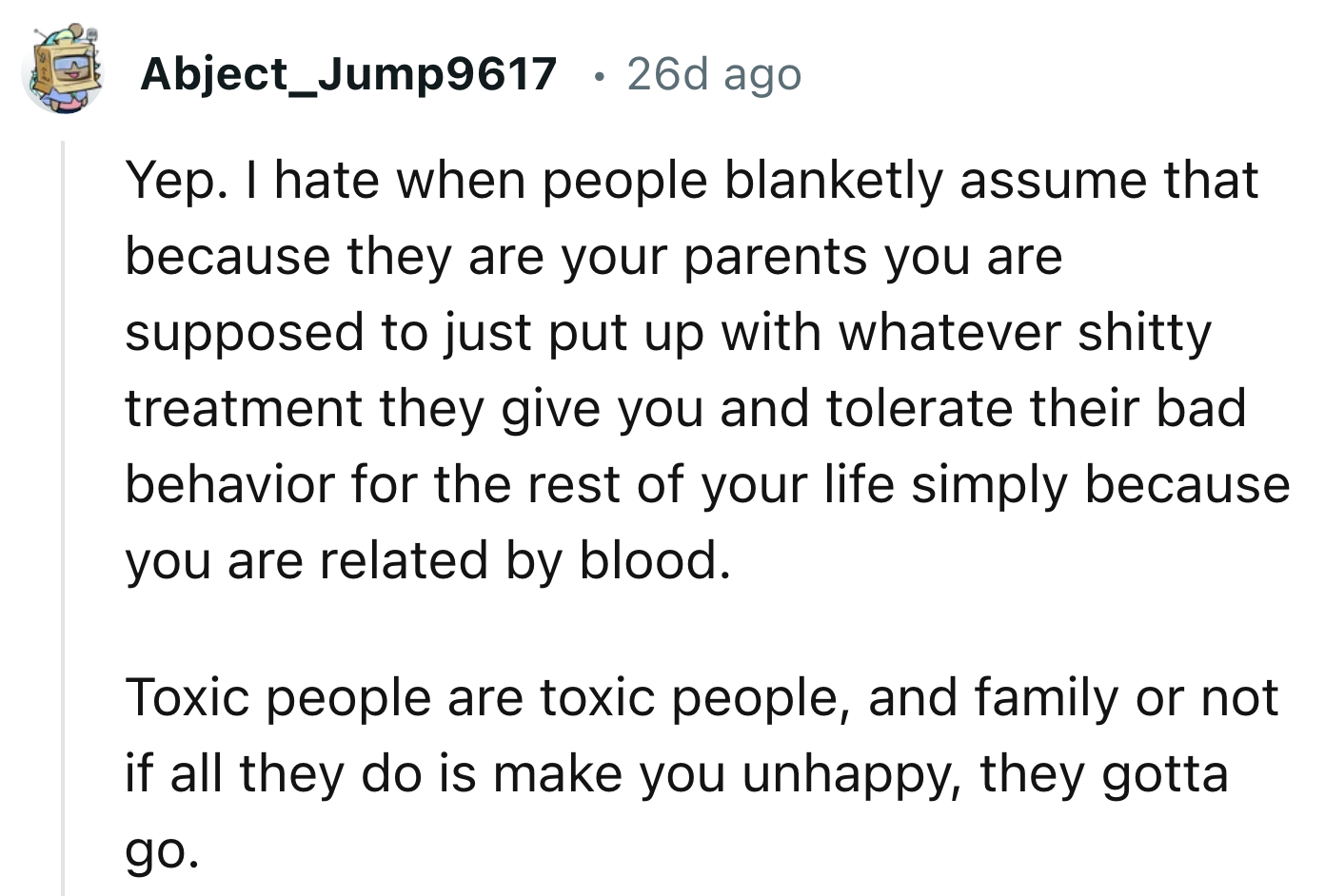 People Don't Need To Withstand Every Parent's Wish and Word