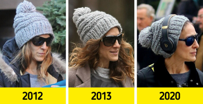 12. Take this gray knitted hat, for example.