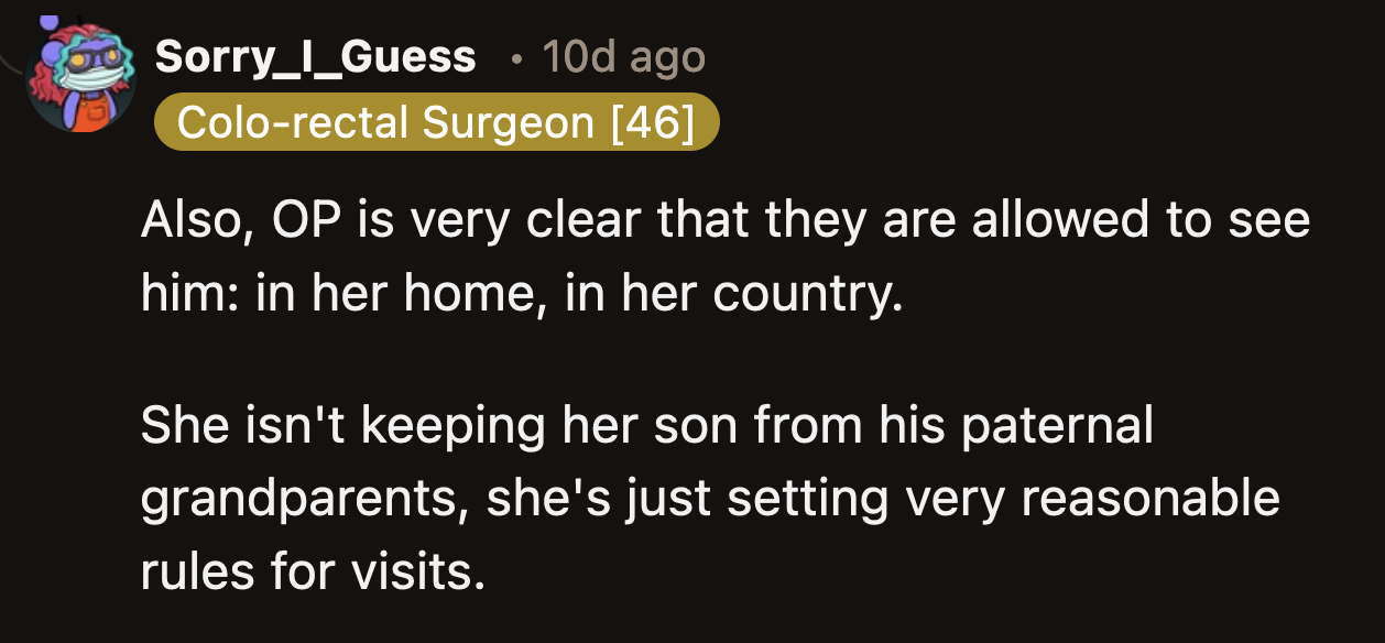 OP didn't lay out unreasonable rules. Her in-laws could take it or leave it.