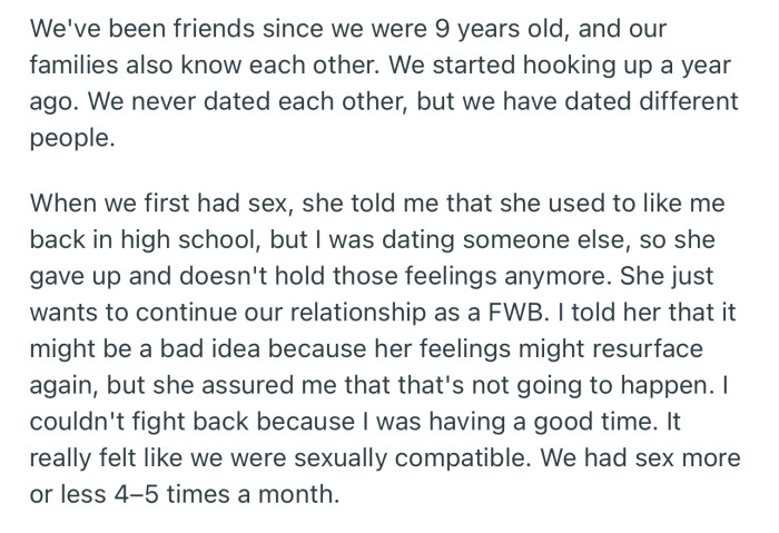 OP and His Childhood Friend Have Been Enjoying Their New FWB Relationship