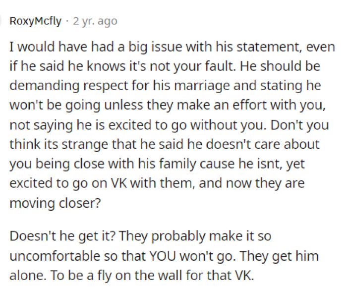 I have to agree that I'd be pretty put off by his statement as well because he should feel bad that they make OP feel bad.