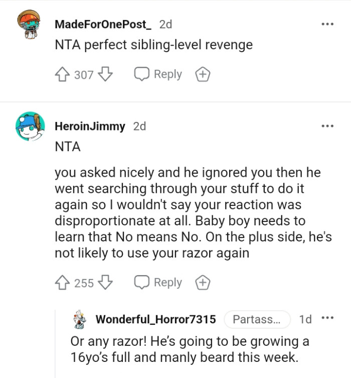 Baby brother needs to understand that no actually means no