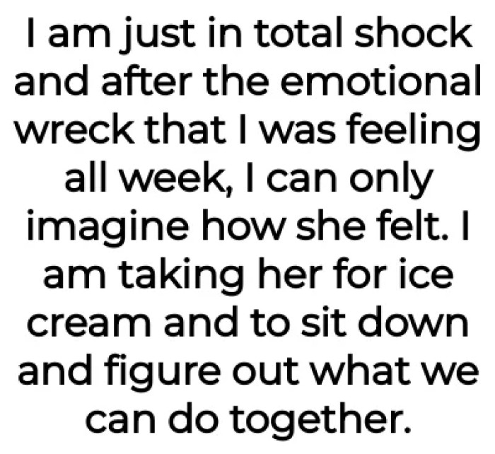 Sharing ice cream and making plans