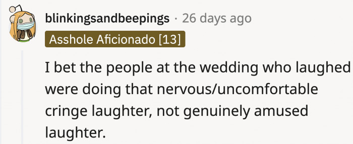 Their polite laughter was an awkward cry for help