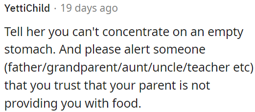 Hunger affects concentration.